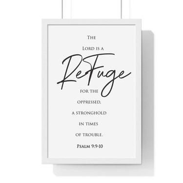 Faith Culture - Divine Sanctuary - Psalm 9:9-10 - Christian Wall Art 12″ x 18″ White