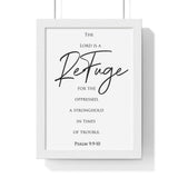 Faith Culture - Divine Sanctuary - Psalm 9:9-10 - Christian Wall Art 8" x 11" White