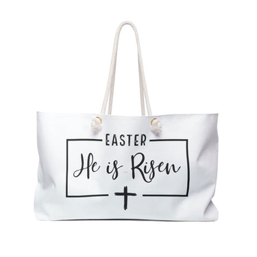 Faith Culture - Easter He is Risen - Christian Weekender Tote Bag 24" × 13"