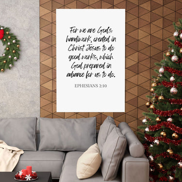 Faith Culture - Ephesians 2:10 Poster - Christian Wall Art - Created in Christ Decor