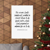 Faith Culture - Ephesians 2:10 Poster - Christian Wall Art - Created in Christ Decor