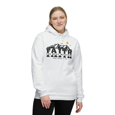 Faith Culture - Faith Can Move Mountains - Christian Unisex Hooded Sweatshirt White