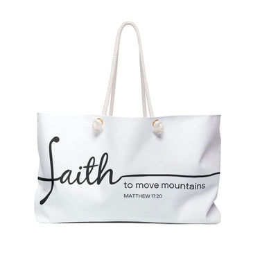 Faith Culture - Faith Moves Mountains Christian Weekender Tote Bag 24" × 13"