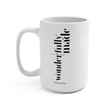 Faith Culture - Fearfully Wonderfully Made Ceramic Coffee Mug - Christian Scripture Gift, 15oz