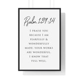 Faith Culture - Fearfully and Wonderfully Made - Psalm 139:14 - Christian Wall Art 24″ x 36″ Black
