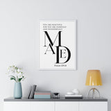 Faith Culture - "Fearfully and Wonderfully Made" - Psalm 139:14 Christian Vertical Framed Wall Art 18″ x 24″ White