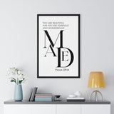 Faith Culture - "Fearfully and Wonderfully Made" - Psalm 139:14 Christian Vertical Framed Wall Art 20" x 30" Black