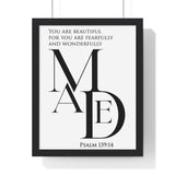 Faith Culture - "Fearfully and Wonderfully Made" - Psalm 139:14 Christian Vertical Framed Wall Art