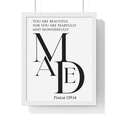 Faith Culture - "Fearfully and Wonderfully Made" - Psalm 139:14 Christian Vertical Framed Wall Art