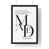 Faith Culture - "Fearfully and Wonderfully Made" - Psalm 139:14 Christian Vertical Framed Wall Art