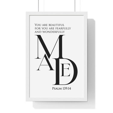 Faith Culture - "Fearfully and Wonderfully Made" - Psalm 139:14 Christian Vertical Framed Wall Art