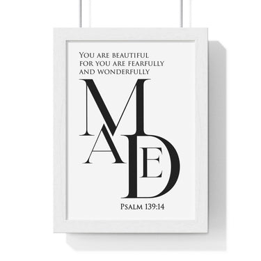 Faith Culture - "Fearfully and Wonderfully Made" - Psalm 139:14 Christian Vertical Framed Wall Art