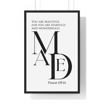 Fearfully and Wonderfully Made Framed Wall Art | Psalm 139:14 Christian Decor