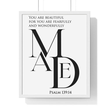 Faith Culture - "Fearfully and Wonderfully Made" - Psalm 139:14 Christian Vertical Framed Wall Art