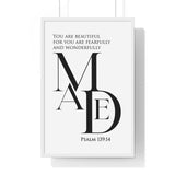Faith Culture - "Fearfully and Wonderfully Made" - Psalm 139:14 Christian Vertical Framed Wall Art