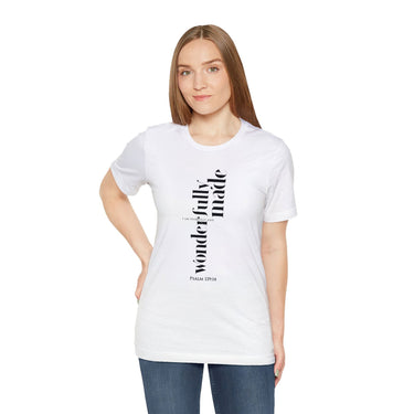 Faith Culture - Fearfully and Wonderfully Made Psalm 139:14 - Christian Unisex Jersey Short Sleeve Tee