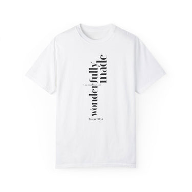 Faith Culture - Fearfully and Wonderfully Made Psalm 139:14 Christian Unisex Garment-Dyed T-shirt