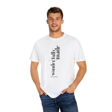 Faith Culture - Fearfully and Wonderfully Made Psalm 139:14 Christian Unisex Garment-Dyed T-shirt