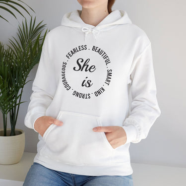 Faith Culture - Fearless Christian Woman - Unisex Heavy Blendâ„¢ Hooded Sweatshirt White
