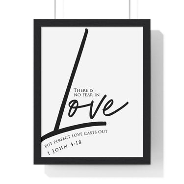 Faith Culture - Fearless Love - 1 John 4:18 - Christian Wall Art 11″ x 14″ Black