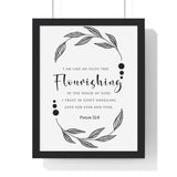 Faith Culture - Flourishing - Psalm 52:8 - Christian Wall Art 11″ x 14″ Black