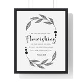 Faith Culture - Flourishing - Psalm 52:8 - Christian Wall Art 16" x 20" Black