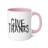 Faith Culture - Give Thanks - Christian Thanksgiving Accent Mug, 11oz
