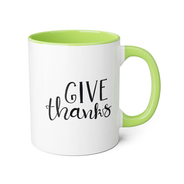 Faith Culture - Give Thanks - Christian Thanksgiving Accent Mug, 11oz