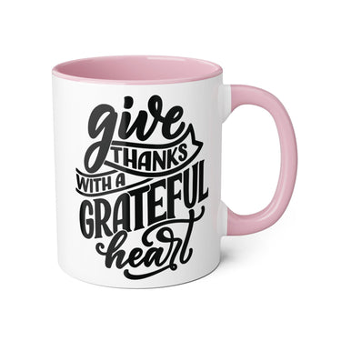Faith Culture - Give Thanks with a Grateful Heart - Christian Thanksgiving Accent Mug, 11oz