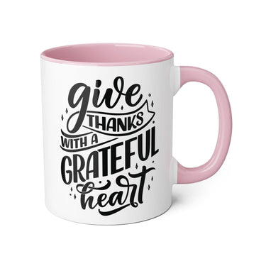 Faith Culture - Give Thanks with a Grateful Heart - Christian Thanksgiving Accent Mug, 11oz