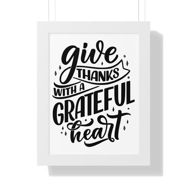 Faith Culture - Give Thanks with a Grateful Heart - Christian Thanksgiving Wall Art 12″ x 16″ White