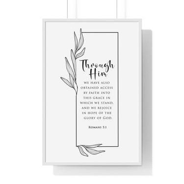Faith Culture - Glory of God - Romans 5:1 - Christian Wall Art 24″ x 36″ White