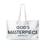 Faith Culture - God's Masterpiece Ephesians 2:10 Christian Weekender Tote Bag 24" × 13"
