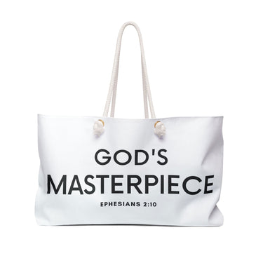Faith Culture - God's Masterpiece Ephesians 2:10 Christian Weekender Tote Bag 24" × 13"