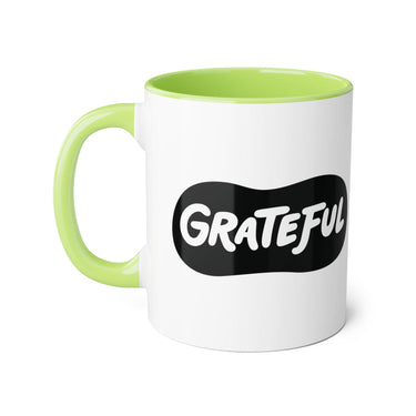 Faith Culture - Grateful - Christian Thanksgiving Accent Mug, 11oz Light Green 11oz