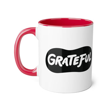 Faith Culture - Grateful - Christian Thanksgiving Accent Mug, 11oz Red 11oz
