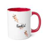 Faith Culture - Grateful, Thankful, Blessed Floral - Christian Thanksgiving Accent Mug, 11oz