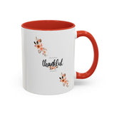Faith Culture - Grateful, Thankful, Blessed Floral Christian Accent Coffee Mug, 11oz and 15oz 11oz Red