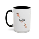 Faith Culture - Grateful, Thankful, Blessed Floral Christian Accent Coffee Mug, 11oz and 15oz