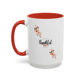 Faith Culture - Grateful, Thankful, Blessed Floral Christian Accent Coffee Mug, 11oz and 15oz
