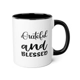 Faith Culture - Grateful and Blessed - Christian Thanksgiving Mug, 11oz