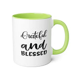 Faith Culture - Grateful and Blessed - Christian Thanksgiving Mug, 11oz