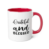 Faith Culture - Grateful and Blessed - Christian Thanksgiving Mug, 11oz