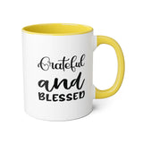 Faith Culture - Grateful and Blessed - Christian Thanksgiving Mug, 11oz