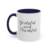 Faith Culture - Grateful and Thankful - Christian Thanksgiving Accent Coffee Mug, 11oz and 15oz
