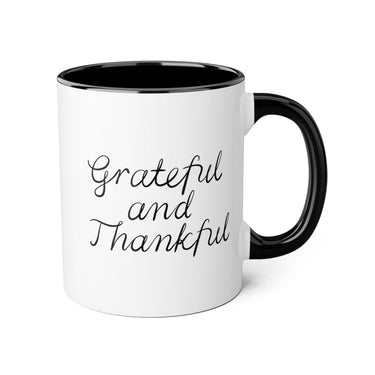 Faith Culture - Grateful and Thankful - Christian Thanksgiving Accent Mug, 11oz