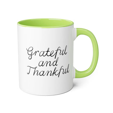 Faith Culture - Grateful and Thankful - Christian Thanksgiving Accent Mug, 11oz