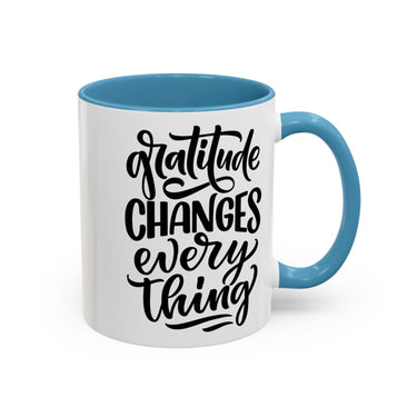 Faith Culture - Gratitude Changes Everything - Christian Thanksgiving Accent Coffee Mug, 11oz and 15oz 11oz Light Blue