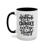 Faith Culture - Gratitude Changes Everything - Christian Thanksgiving Accent Coffee Mug, 11oz and 15oz