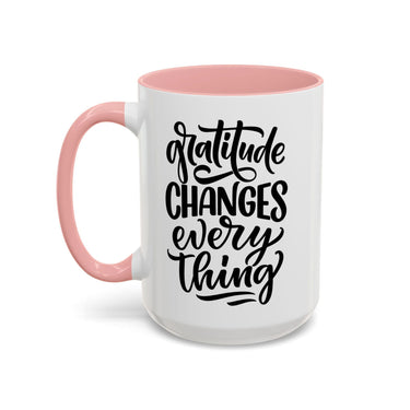 Faith Culture - Gratitude Changes Everything - Christian Thanksgiving Accent Coffee Mug, 11oz and 15oz